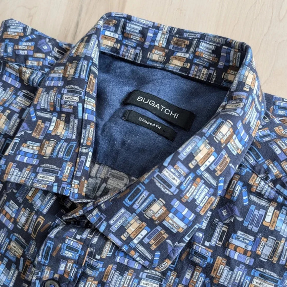 🇮🇹BUGATCHI XXL  Shirt, Books Pattern - Picture 10 of 10